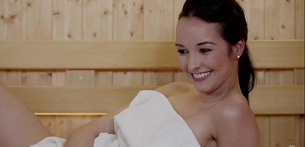  RELAXXXED - Wet sauna sex with gorgeous brunette Brazilian babe Francys Belle